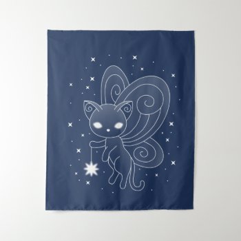 Pixie Cat - Fairy Wings Kitty Ep Tapestry by Chibibi at Zazzle