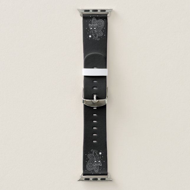Pixie Cat - Fairy Wings Kitty on Black Apple Watch Band (Band)