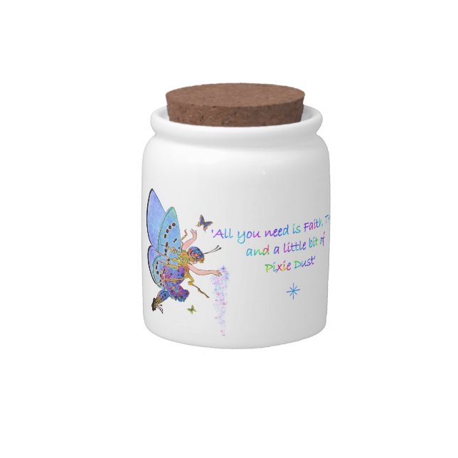 Pixie Dust Victorian Butterfly Fairy Art Candy Jar (Front)