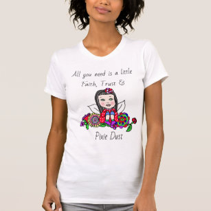 Pixie Dust Whimsical Fairy Folk Art Floral T-Shirt