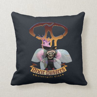 Pixie Dusters - Motorcycle Club Throw Pillow