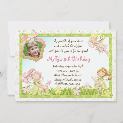 Pixie Fairy Birthday Party Invitation