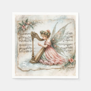 Pixie Fairy Playing a Harp Napkins