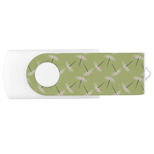 Pixie Florals Greenery Garden Flowers Flash Drive (Front)