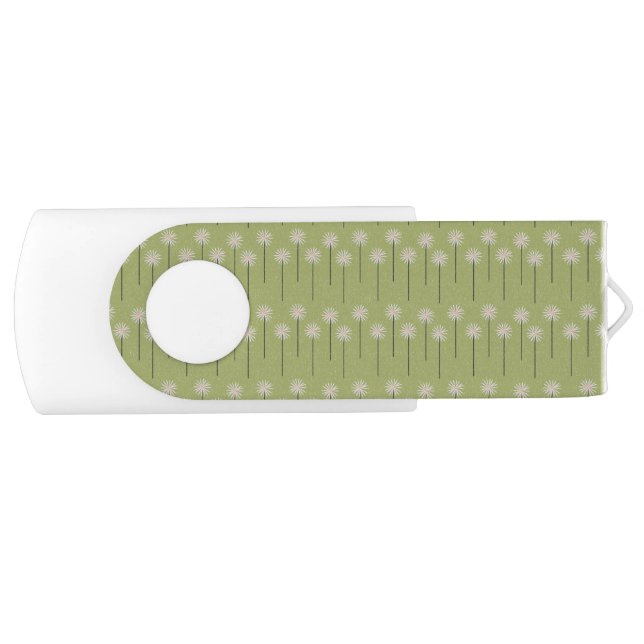 Pixie Florals Greenery Garden Flowers Repeat Flash Drive (Front)