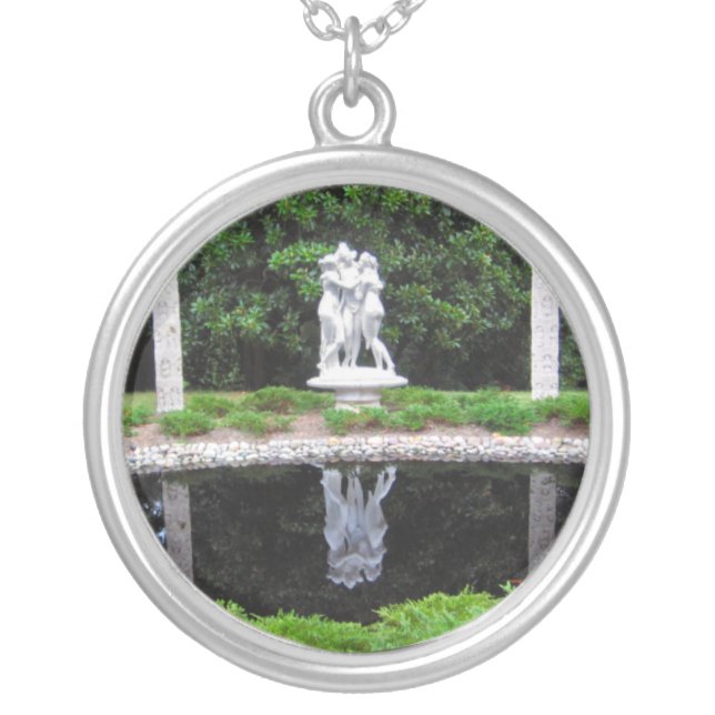 Pixie Globes - Three Muses Silver Plated Necklace (Front)
