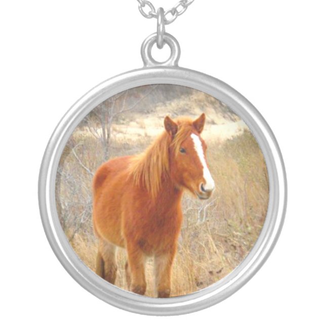 Pixie Globes - Winter Horse necklace (Front)