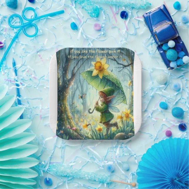 Pixie in the rain paper plates (Party)