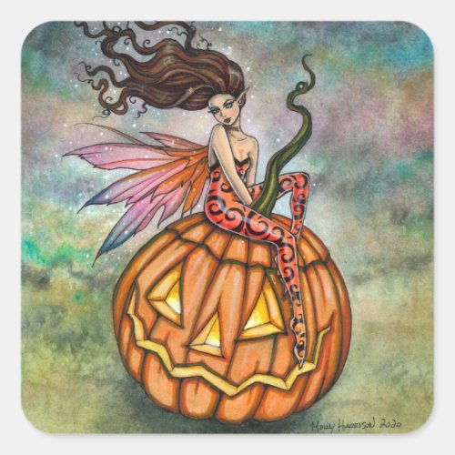 Pixie of Halloween Fairy Art by Molly Harrison Square Sticker