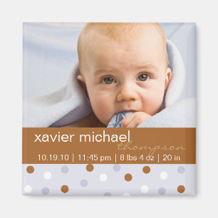 Pixie Polka Dot Baby Boy Photo Magnet