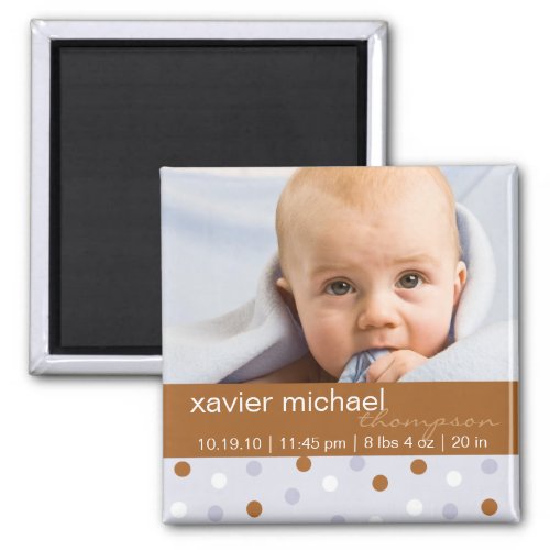 Pixie Polka Dot Baby Boy Photo Magnet