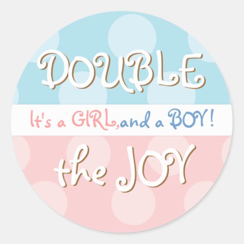 Pixie Polka Dot Twin Boy  Girl Baby Sticker