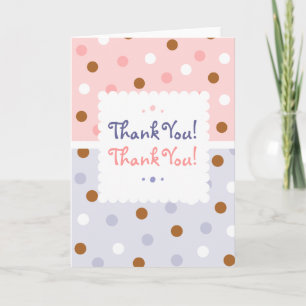 Pixie Polka Dots Twin Thank You Notecard