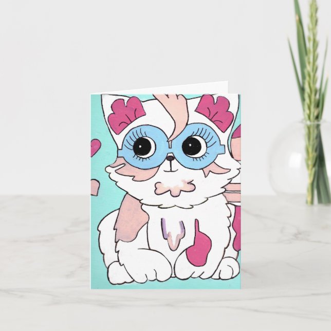 Pixie Pop Cat Thank You Card (Front)