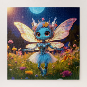 Pixie Robot Ballerina Dancing in the Wildflowers Jigsaw Puzzle