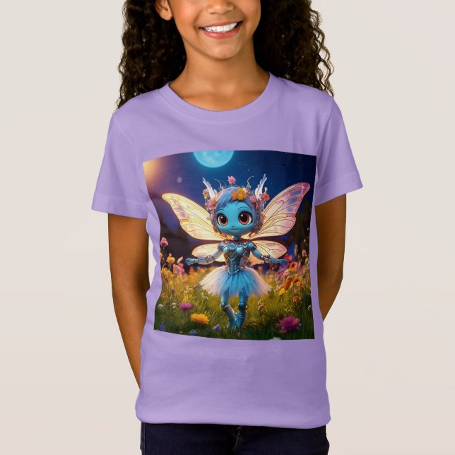 Pixie Robot Ballerina Dancing in the Wildflowers T-Shirt (Front)