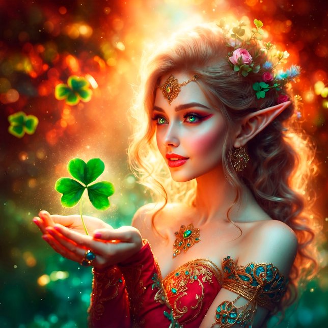 Pixie St Patrick's Day girl colorful summer art  Poster (Creator Uploaded)