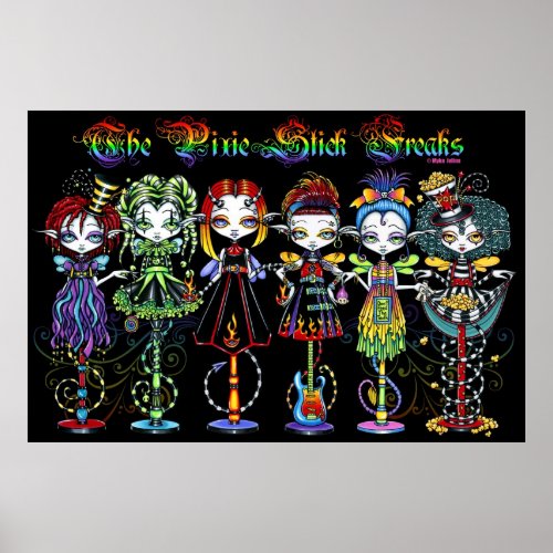 Pixie Stick Freaks Rainbow Sideshow Circus Fairies Poster