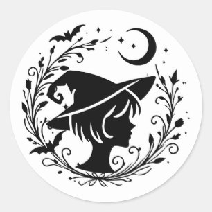 Pixie Witch Wiccan Magic Witches Halloween Classic Round Sticker