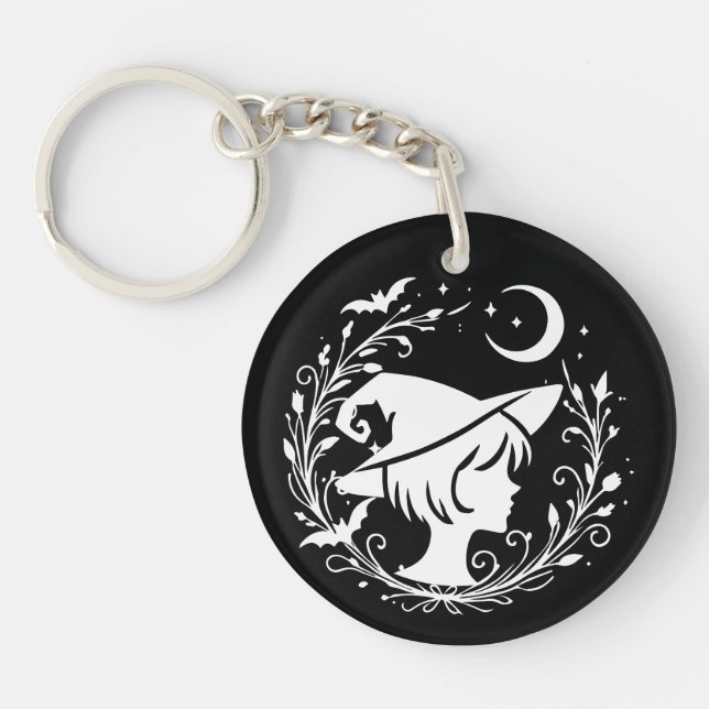 Pixie Witch Wiccan Magic Witches Halloween Keychain (Front)