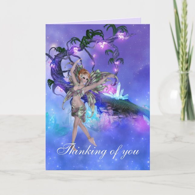Pixie with Wishing Tree Greeting Card (Front)