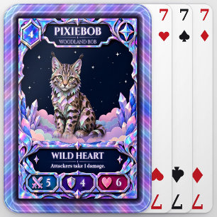 Pixiebob Cat, Rainbow Foil Art Poker Cards