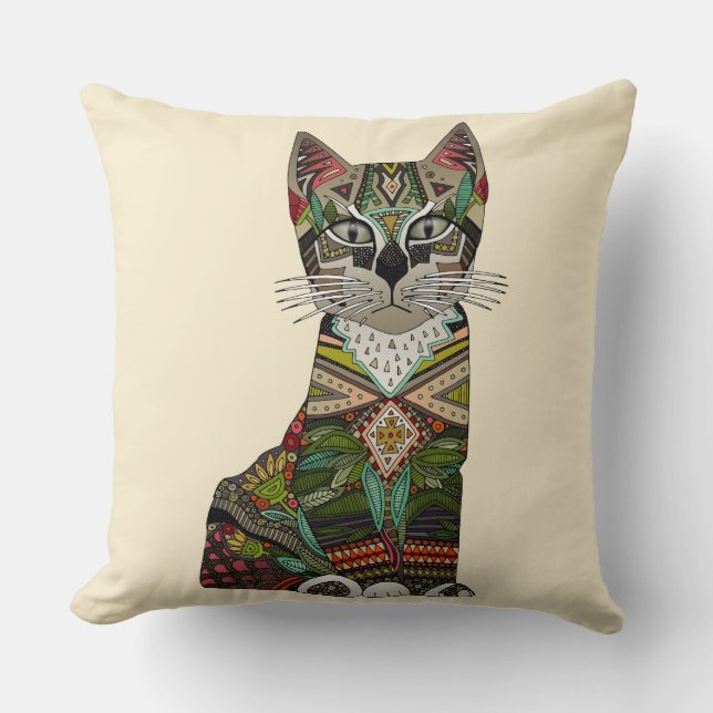 pixiebob kitten cream throw pillow (Front)