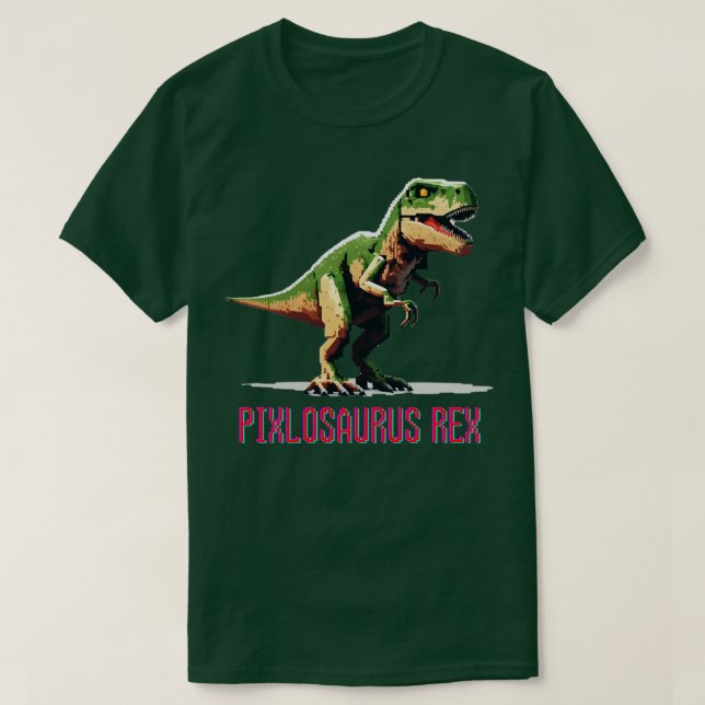 Pixlosaurus Rex the Retro Beast T-Shirt (Design Front)