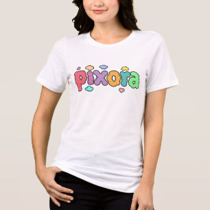 Pixora – Colorful Bubble Letter Logo Design Tri-Blend Shirt