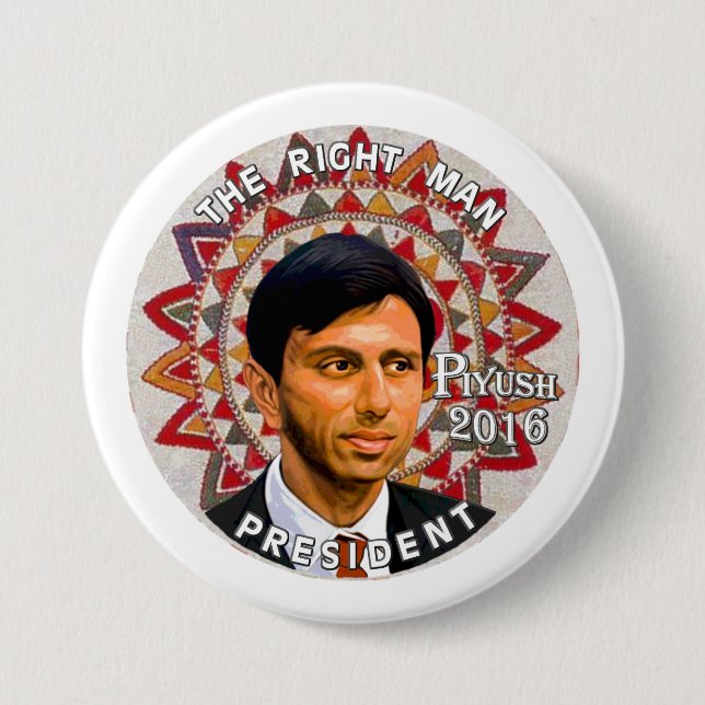 Piyush "Bobby" Jindal for president 2016 Button (Front)