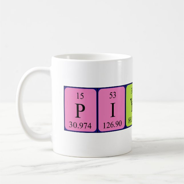 Piyush periodic table name mug (Left)