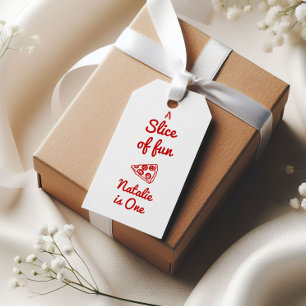 Pizza 1st Hand Drawn Slice Of Fun Birthday Party Gift Tags