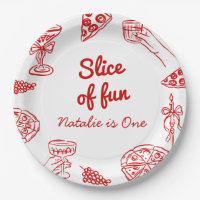 Pizza 1st Hand Drawn Slice Of Fun Birthday Party