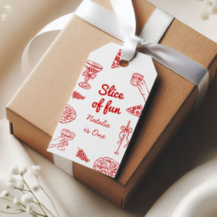 Pizza 1st Hand Written Drawn Slice Of Fun Birthday Gift Tags