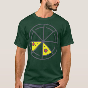 Pizza 2 Slices Cheese Pepperoni Funny Geometric Fo T-Shirt