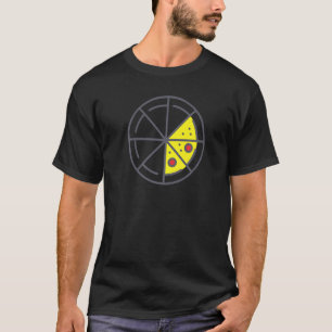 Pizza 3 Slices Cheese Pepperoni Funny Geometric Fo T-Shirt