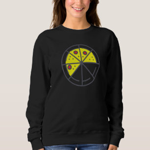 Pizza 5 Slices Cheese Pepperoni Funny Geometric Fo Sweatshirt