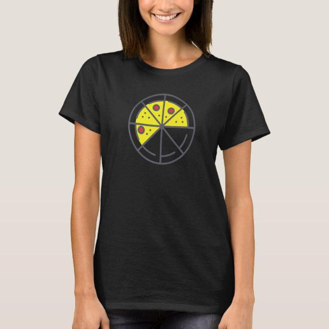 Pizza 5 Slices Cheese Pepperoni Funny Geometric Fo T-Shirt (Front)