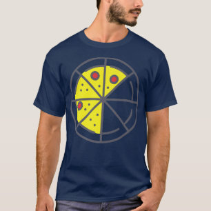 Pizza 5 Slices Cheese Pepperoni Funny Geometric Fo T-Shirt