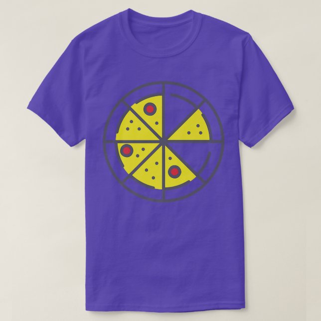 Pizza 6 Slices Cheese Pepperoni Funny Geometric Fa T-Shirt (Design Front)