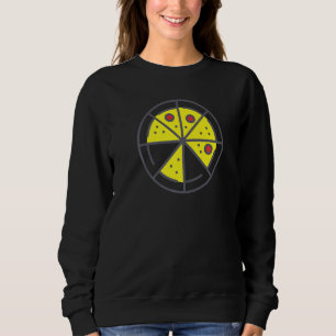 Pizza 6 Slices Cheese Pepperoni Funny Geometric Fo Sweatshirt