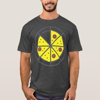 Pizza 7 Slices Cheese Pepperoni Funny Geometric Fo T-Shirt