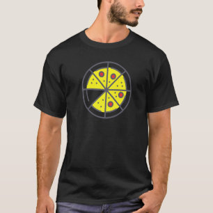 Pizza 7 Slices Cheese Pepperoni Funny Geometric Fo T-Shirt