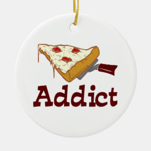 Pizza Addict Ceramic Ornament