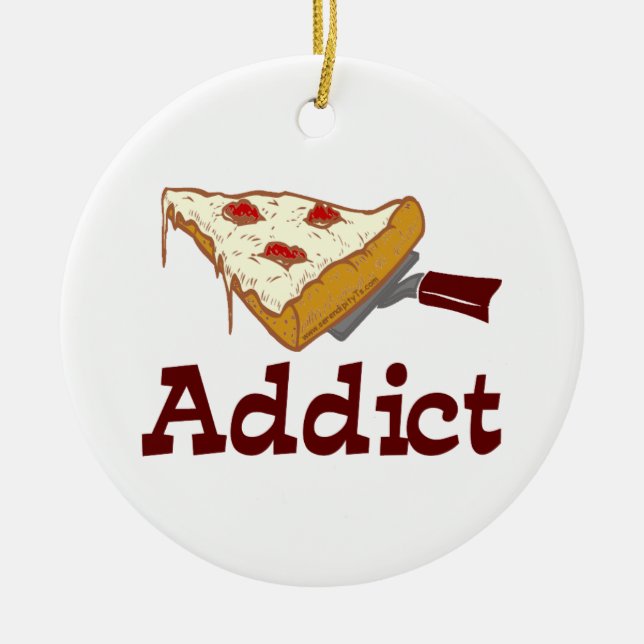 Pizza Addict Ceramic Ornament (Front)