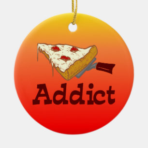 Pizza Addict Ceramic Ornament