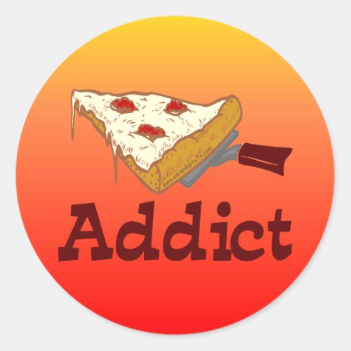 Pizza Addict Classic Round Sticker