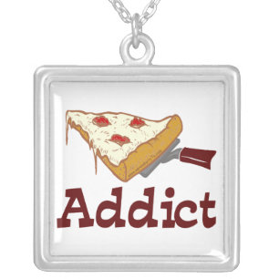 Pizza Addict Silver Plated Necklace