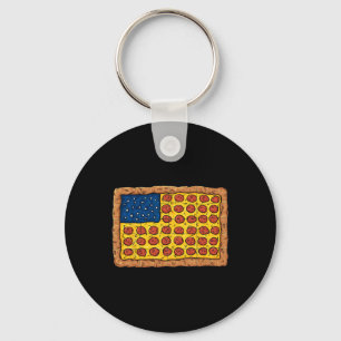 Pizza American Flag 4th Of July Fun Food Boys Girl Keychain