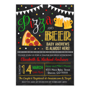 pizza baby shower invitations